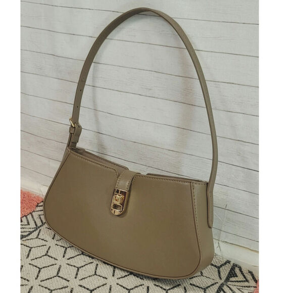 H&M SMALL SHOULDER BAG IN TAUPE BEIGE - Picture 4 of 10